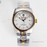 Swiss Tudor Glamour Day Date White Dial Watch With Diamond Markers 39mm Swiss Replica 